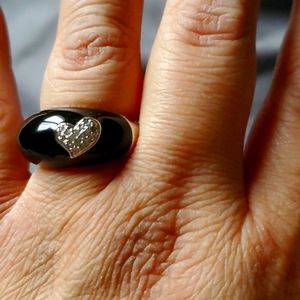 NIB Silver and Black Ring